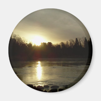 Mississippi River Sunrise Reflektion Magnet