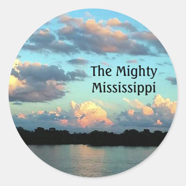 Mississippi River Sunrise Runder Aufkleber (Vorderseite)