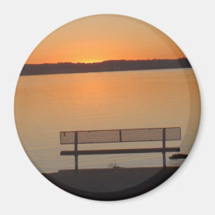 Mississippi River Sunset Foto Magnet