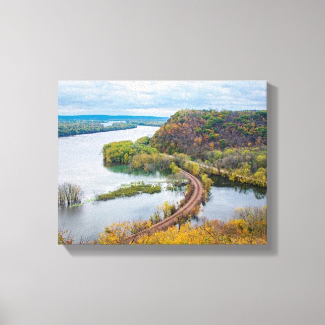 Mississippi River und Wooded Bluffs Leinwanddruck (Vorderseite)