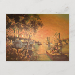 Mississippi River Vintage-Postkarte Postkarte