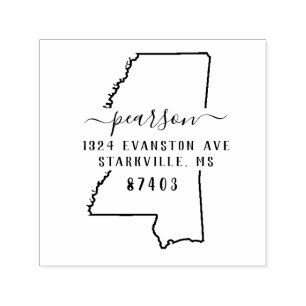 Mississippi-Rücksendeadresse-Briefmarke Selbst-Mi Permastempel