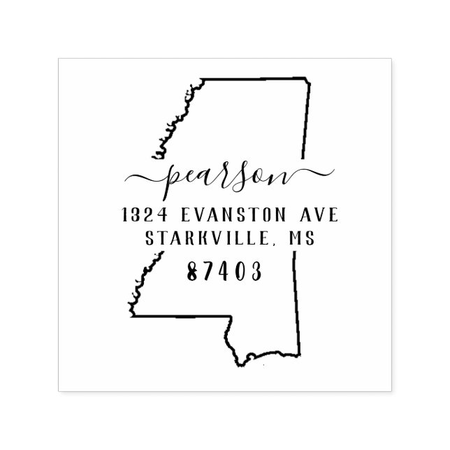 Mississippi-Rücksendeadresse Briefmarke selbsttäti Permastempel (Design)