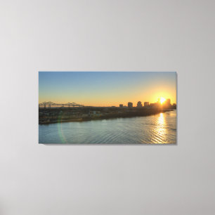 Mississippi-Sonnenuntergang-Leinwand Leinwanddruck