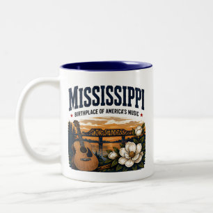 Mississippi Southern Music Reise Zweifarbige Tasse
