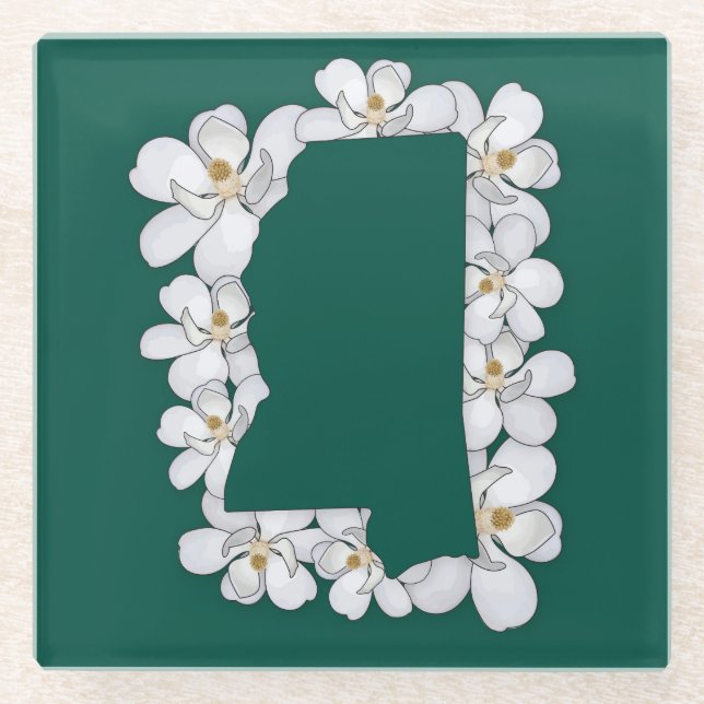 Mississippi Staat Blume Untersetzer (Vorderseite)