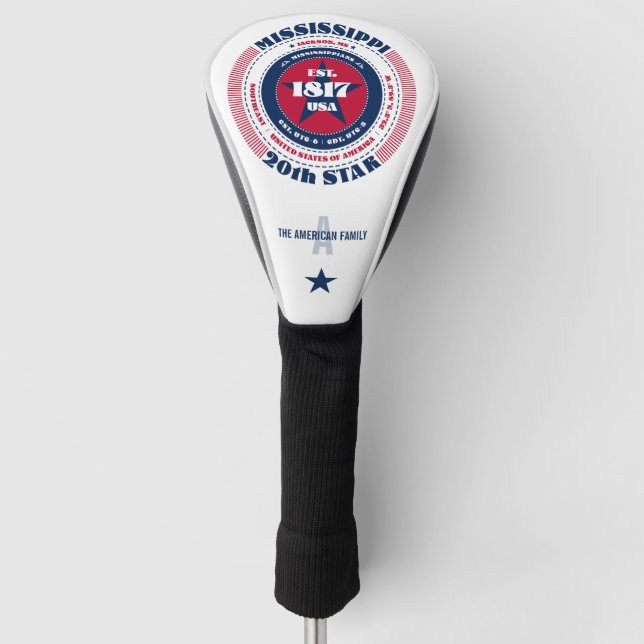 Mississippi Staat Circle Custom Golf Head Cover Headcover (Vorderseite)
