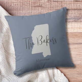 Mississippi Staat Familienname Throw Kissen