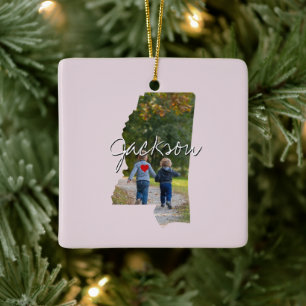 Mississippi Staat Foto Einfügen und Ortsname Keramikornament