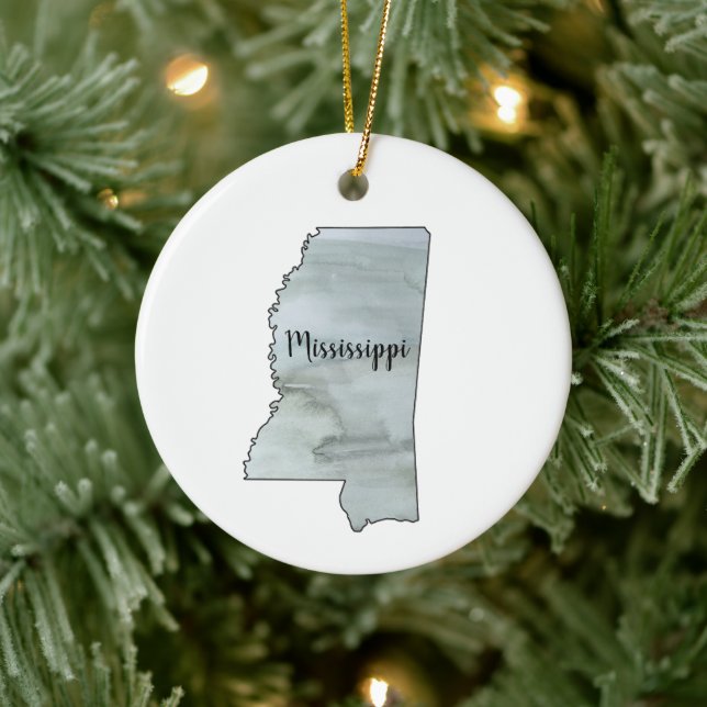 Mississippi Staat Illustration Keramik Ornament (Baum)
