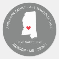 MISSISSIPPI-Staat | Neue Zuhause-Adressenaufkleber