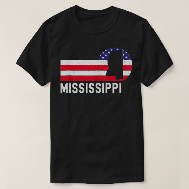Mississippi Staat patriotischen Amerikaner 4. Juli T-Shirt (Design vorne)