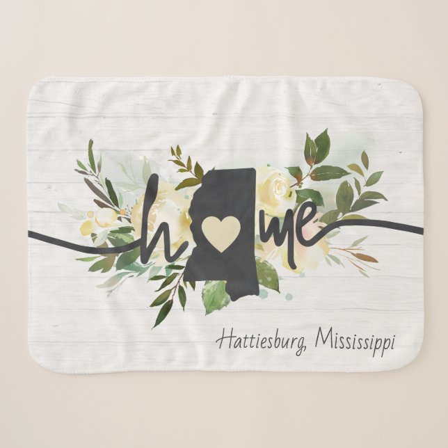 Mississippi Staat Personalisiert Zuhause City Rust Sherpadecke (Vorderseite (Horizontal))