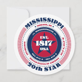 Mississippi-Staat-Rundtypografie-Flachkarte
