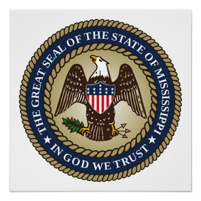 Mississippi Staat Siegel Amerikanische Republik Sy Poster (Vorderseite)