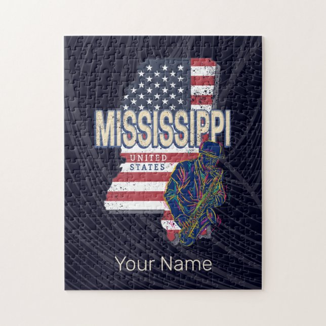 Mississippi Staat United Staaten Map Vintag USA (Vertikal)
