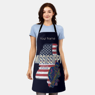 Mississippi Staat United Staaten Map Vintag USA Schürze