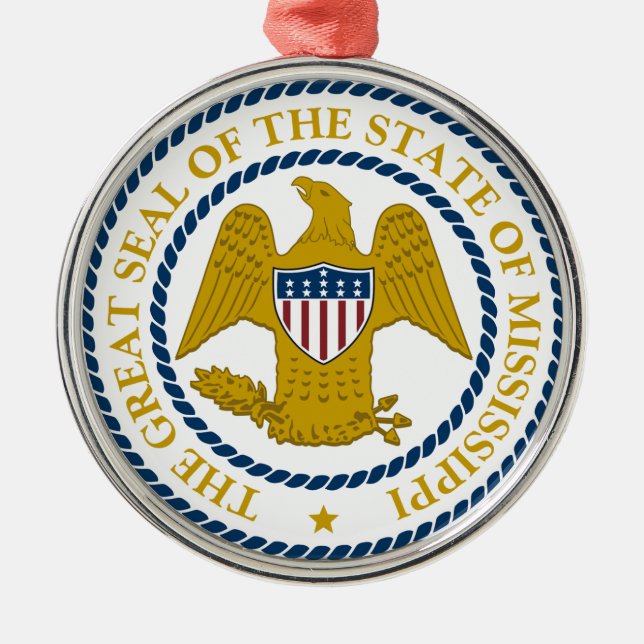 Mississippi-Staats-Siegel Ornament Aus Metall (Vorne)