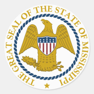 Mississippi-Staats-Siegel Runder Aufkleber