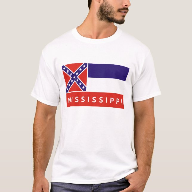 Mississippi-Staatsflaggenamerika-Landtextname T-Shirt (Vorderseite)
