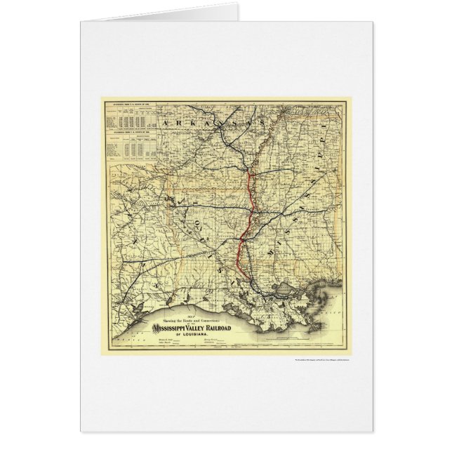 Mississippi-Tal-Eisenbahn-Karte 1882 (Vorne)