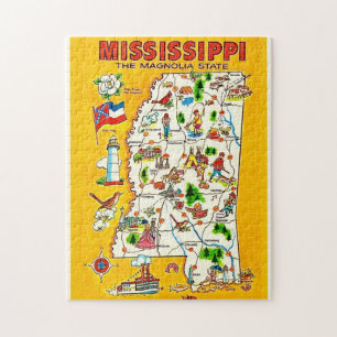 Mississippi Vintage 11x14 Karte