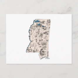 Mississippi Vintage Bildkarte Antiquitätendiagramm Postkarte