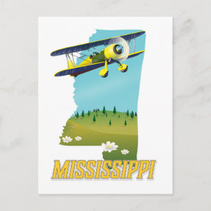 Mississippi Vintage-Karte Reisedruckplakat. Postkarte