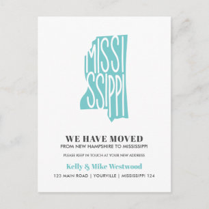 MISSISSIPPI Wir haben neue Adresse Neue Zuhause ve Postkarte