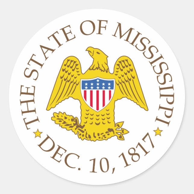 Mississippi-Zeichen Runder Aufkleber (Vorderseite)