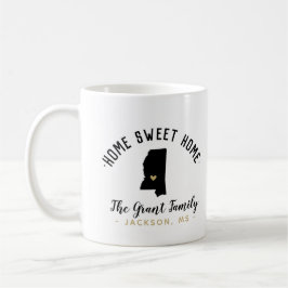 Mississippi Zuhause Sweet Zuhause Family Monogram  Kaffeetasse
