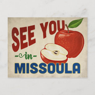 Missoula Montana Apfel - Vintage Reise Postkarte