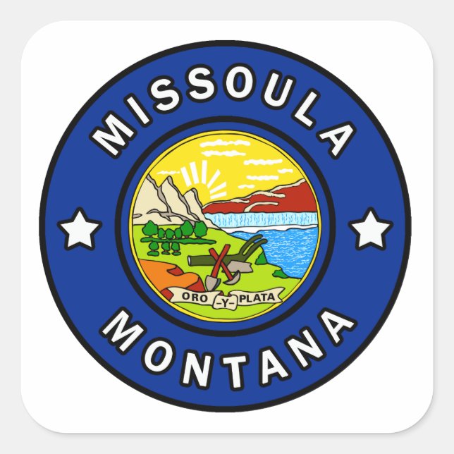 Missoula Montana Quadratischer Aufkleber (Vorderseite)