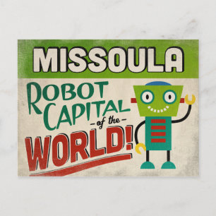 Missoula Montana Roboter - Lustiges Vintage Postkarte