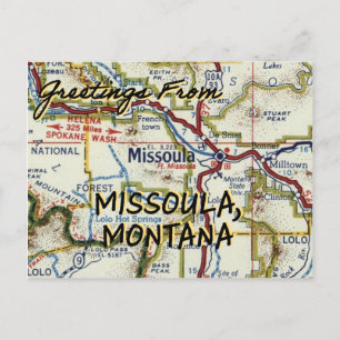 Missoula MT Vintage Karte
