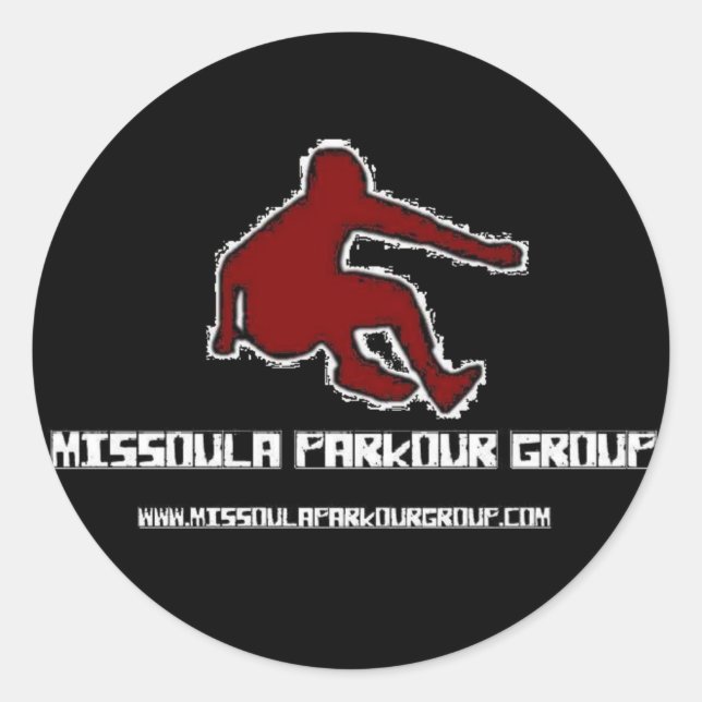 Missoula Parkour Group Logo Runder Aufkleber (Vorderseite)