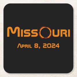 Missouri 2024 Gesamtsolarausstoß Rechteckiger Pappuntersetzer