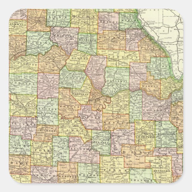 Missouri 6 quadratischer aufkleber (Vorderseite)