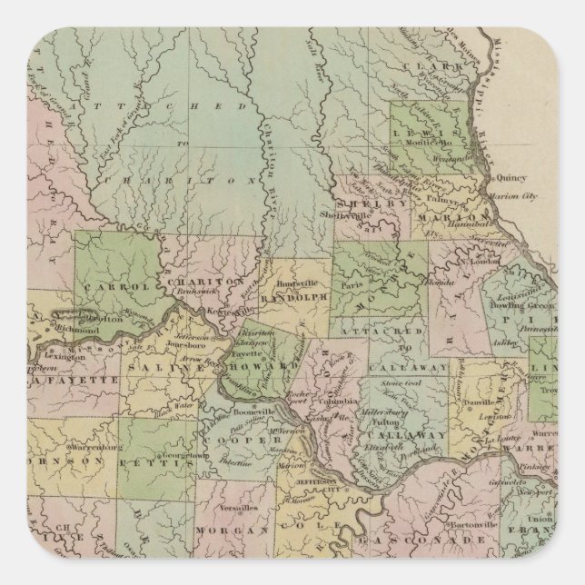Missouri 6 quadratischer aufkleber (Vorderseite)