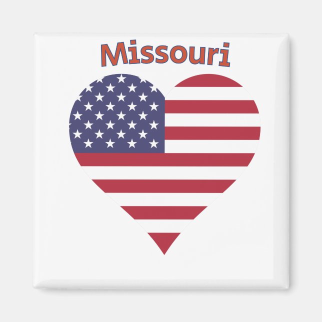 Missouri American Flag Heart Magnet (Vorne)