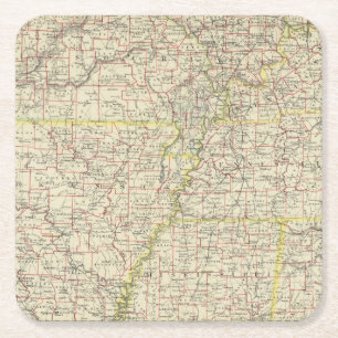 Missouri, Arkansas, Kentucky, Tennessee Rechteckiger Pappuntersetzer