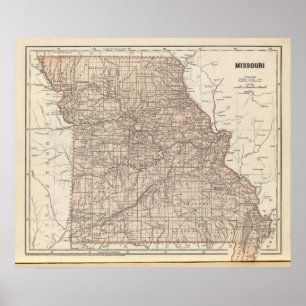 Missouri-Atlas-Karte Poster