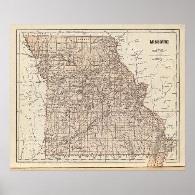 Missouri Atlas Map Poster (Vorne)