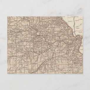 Missouri Atlas Map Postkarte