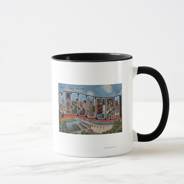 Missouri (Dam-Ansicht) - Große Letter-Szenen Tasse (Rechts)
