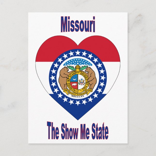 Missouri-Flaggen-Herz Postkarte (Vorderseite)