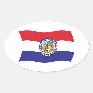 Missouri-Flaggenaufkleber Ovaler Aufkleber