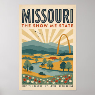 Missouri Gateway Arch Illustration Reise Kunst Poster