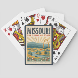 Missouri Gateway Arch Illustration Reise Kunst Spielkarten