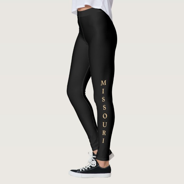 Missouri Gold Letters Black Leggings (Links)